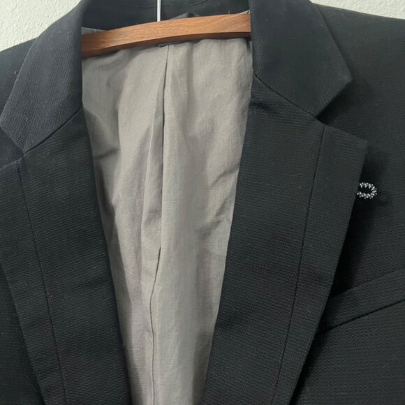 Armani Exchange Mens Black One Button Cotton Sports Coat Blazer Jacket Medium - Picture 4 of 8